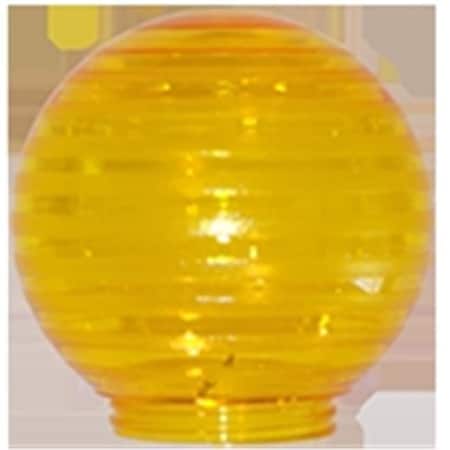 Polymer Products Polymer Products 3214-52630 Sphere 6 in. Etched Yellow Acrylic Festival Replacement Globe; Pack Of 6 3214-52630
